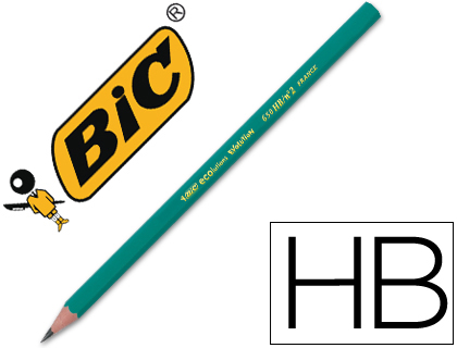CRAYON GRAPHITE BIC ÉVOLUTION HEXAGONAL CORPS RÉSINE SYNTHÈSE RÉSISTE MORDILLAGE MINE HB