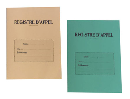 REGISTRE APPEL JOURNALIER ÉDITIONS FUZEAU COUVERTURE 250G/M2 A4 210X297MM DÉCOUPÉ