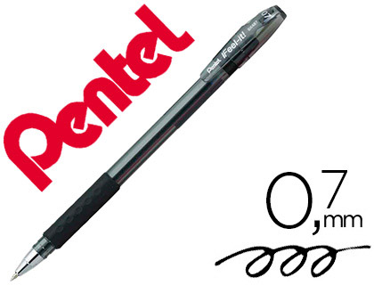 STYLO-BILLE PENTEL FEEL-IT CRITURE MOYENNE POINTE 0.7MM ENCRE COLORIS NOIR