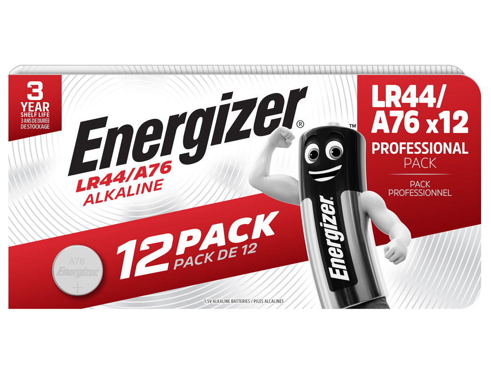 PILE ENERGIZER MINIATURE ALKALINE LR44 BLISTER 12      UNITES